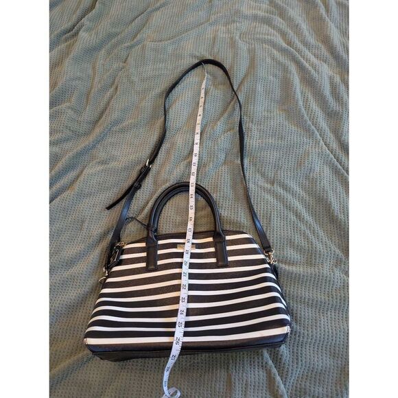 Kate Spade With Tag, Handbag Shoulder 2Way Border Logo White Black Jet Bag - Picture 10 of 10